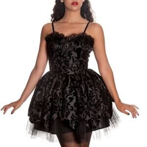 Hell Bunny Black Demask Petal Dress. Rare.